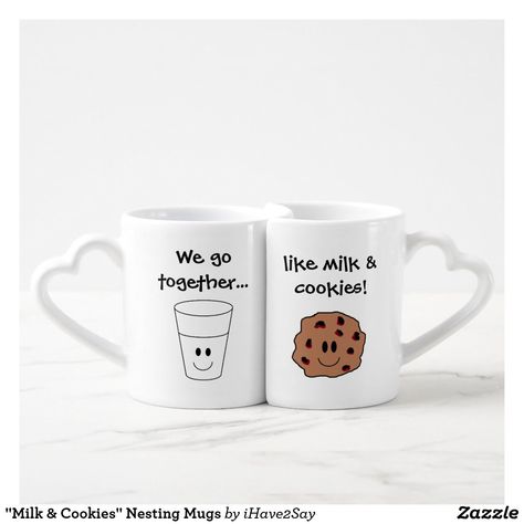 "Milk & Cookies" Nesting Mugs Cookie In A Mug, Cute Coffee Cups, Milk Cookies, Milk N Cookies, Coffee Cup Gifts, Coffee Mug Sets, Homemade Body Scrub, Coffee Station, Stylish Bedroom