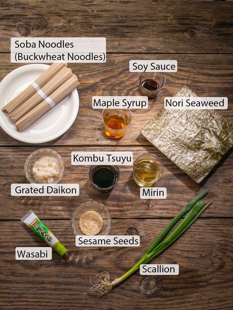 Cold Soba Noodles, Zaru Soba, Soba Recipe, Cold Noodle Salad, Noodle Salad Cold, Cold Soba, Vegan Japanese, Buckwheat Noodles, Nori Seaweed