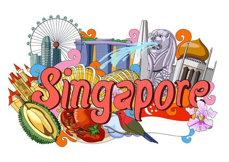 Doodle Showing Architecture Culture Singapore Stock Illustrations – 1 Doodle Showing Architecture Culture Singapore Stock Illustrations, Vectors & Clipart - Dreamstime Singapore Illustration, Singapore National Day, Italy Culture, Learn To Sketch, Singapore Art, Singapore City, Tshirt Printing Design, Travel Icon, Singapore Travel