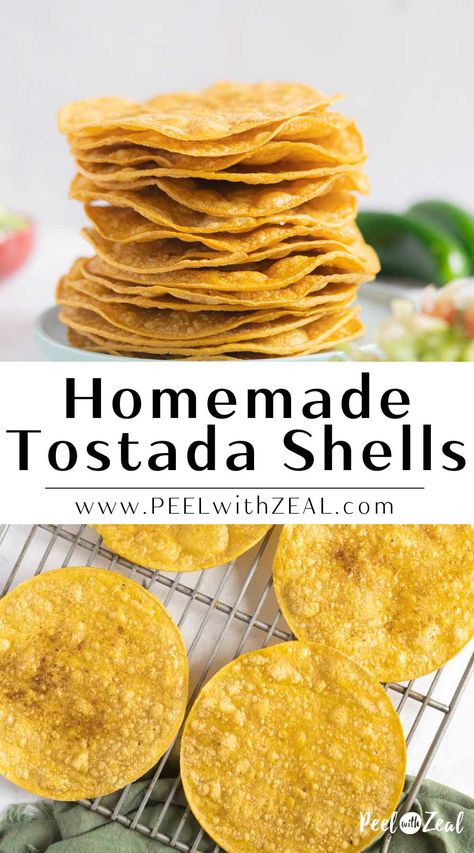 How to Make Tostada Shells This oven-baked tostada shell recipe only takes a few minutes. Delicious crispy tostada shells are perfect for all your favorite tostada recipes. Baked Tostadas, Tostada Shells, Tostada Recipes, Mexican Recipe, Gluten Free Recipes Bread, Stuffed Shells Recipe, Mexican Cooking, Easy Mexican, Mexican Food Recipes Easy