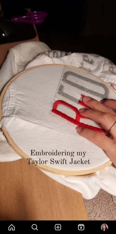 Taylor Swift: The Eras Tour DIY Embroidered Jacket Taylor Swift Eras Tour Jean Jacket, Taylor Swift Jacket Diy, Eras Tour Diy, Embroidered Jacket Diy, Embroidered Taylor Swift, Taylor Swift Jacket, Eras Tour Jacket, Red Album, Diy Jacket