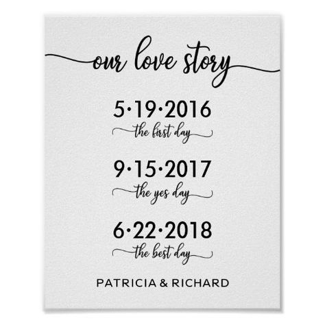 Our Love Story Bride & Groom Timeline Wedding Sign | Zazzle.com Timeline Wedding Sign, Dating Timeline, Timeline Wedding, Wedding Sign Decor, How To Dress For A Wedding, Our Love Story, Cricut Wedding, Wedding Posters, Future Wedding Plans