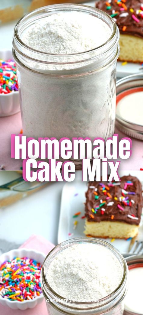 Basic Cake Mix Recipe, Dry Cake Mix Recipe, Cake Mix In A Jar, Vanilla Cake Mix Recipes, Cake Mix Recipes Homemade, Homemade White Cakes, Cake Batter Recipes, Gift In A Jar, Homemade Cake Mixes