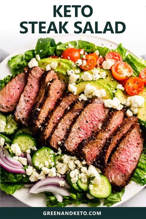 Keto Steak Salad, Steak Salad Dressing, Best Vegetables To Eat, Homemade Balsamic Dressing, Paleo Steak, Keto Steak, Salad With Balsamic Vinaigrette, Balsamic Dressing Recipe, Healthy Steak