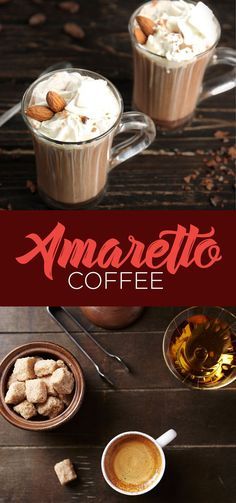 Amaretto Recipes, Amaretto Drinks Recipes, Amaretto Coffee, Speciality Coffee Recipes, Alcoholic Coffee Drinks, Alcoholic Coffee, Amaretto Recipe, Amaretto Drinks, Coffee Drinks Recipes