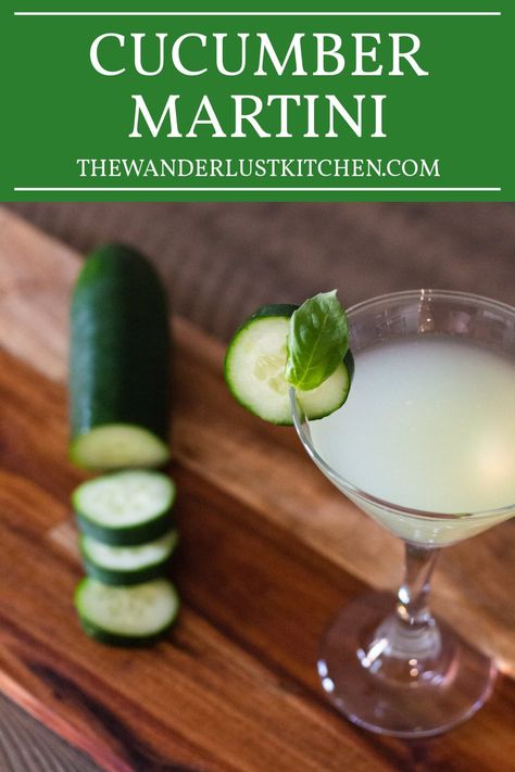 Cucumber Martini Recipe Cucumber Lime Martini, Cucumber Martini Recipe Vodka, Cucumber Martini Recipe, Cucumber Vodka Drinks, Cucumber Martini, Caramel Apple Martini, Martini Recipes Vodka, Cucumber Drink, Cucumber Vodka