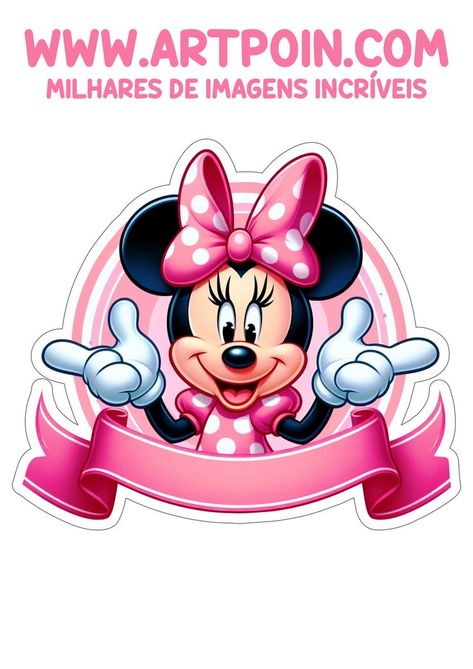 Bolo Do Mickey Mouse, Disney Characters Reimagined, Toppers Cupcakes, Minnie Mouse Printables, Mini Mousse, Mickey Mouse Cake Topper, Fiesta Mickey Mouse, Minnie Mouse Birthday Cakes, Photo Cake Topper