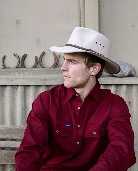 Everything Australian on Instagram: “A Classic combo. @Akubraofficial Cattleman in Sand and Burgundy King River work shirt from…” Man Hat, Keep Moving, Work Shirt, Hard Working, Work Shirts, Instagram A, Cowboy Hats, Best Sellers, Loose Fitting