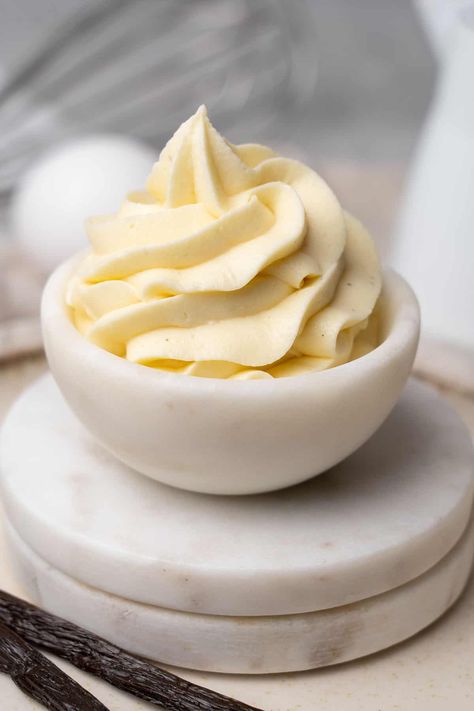 German buttercream in a bowl.