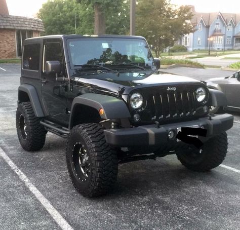 Jeep Wrangler Tires, 2 Door Jeep, Black Jeep Wrangler, Jeep Baby, Car Deco, Black Jeep, Jeep Wrangler Sport, Girly Car, Dream Cars Jeep