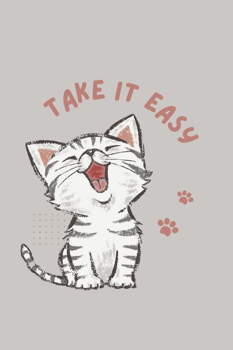 Cat Love Aesthetic, Cat Tshirt Design, Tshirt Design Ideas, Summer Cat, Aesthetic Cat, Love Aesthetic, Pet Animals, Cat Animal, Take It Easy