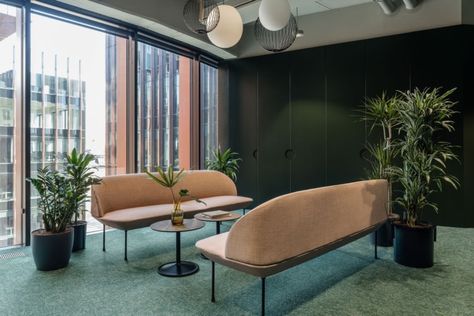 Allegro Offices - Poznan | Office Snapshots Comfy Office Chair, Group Office, Spacious Office, Indoor Plants Styling, Modular Lounge, Jungle Room, Office Chair Design, Office Photo, Office Lounge