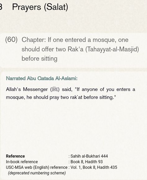 Mosque etiquette: Pray 2 rakah nafl (Tahiyat Al Masjid) when u enter the Mosque, before sitting down Mosque Etiquette, Learn Islam, Manners