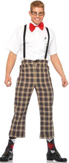 Hot nerd look Bad Taste Outfit, Outfit Mann, Nerd Halloween Costumes, Nerd Outfit, Nerd Costumes, Geek Costume, 1950s Fancy Dress, Nerd Costume, Nerd Outfits