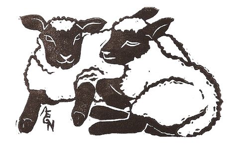 Black And White block print | Black and White: A Farmful of Block Prints Sheep Linocut, Lamb Drawing, Block Print Ideas, Sheep Tattoo, Sheep Drawing, Sheep Cartoon, Linocut Ideas, Printmaking Ideas, Linoleum Print