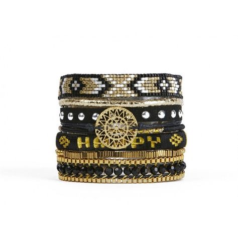 Hipanema Black And Gold Beaded Bracelet With Woven Leather And Thread... ($71) ❤ liked on Polyvore featuring jewelry, bracelets, black bangles, bead jewellery, black jet jewelry, beaded jewelry and black and gold bangles Black Bangles, Jet Jewelry, Bracelets Bead, Beaded Bangles, Bracelets Black, Gold Beaded Bracelet, Black Bangle, Black Jet, Black Beaded Bracelets