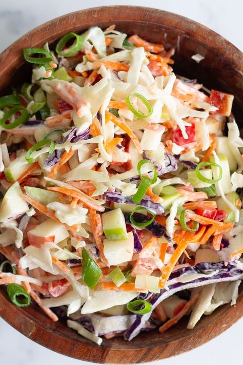 Easy Apple Slaw Coleslaw Recipe For Pulled Pork, Recipe For Pulled Pork, Coleslaw For Pulled Pork, Buttery Noodles, Bbq Beef Sandwiches, Bbq Chicken Sliders, Healthy Coleslaw, Ramen Noodle Salad, Shredded Bbq Chicken