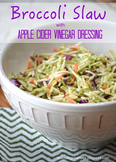 Broccoli Slaw Dressing, Apple Cider Vinegar Dressing, Cider Vinegar Dressing, Broccoli Slaw Salad, Broccoli Slaw Recipes, Apple Coleslaw, Vegan Coleslaw, Slaw Dressing, Prediabetic Diet