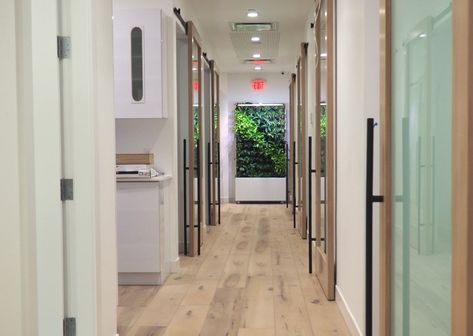 Brooklyn Mint Dental in Brooklyn, NY, was designed by Kappler Design. Office In New York, Dentistry Office, Orthodontic Office, Dentist Office Design, Holistic Dentistry, Dental Office Design Interiors, Medical Office Design, Dental Office Decor, Dental Design