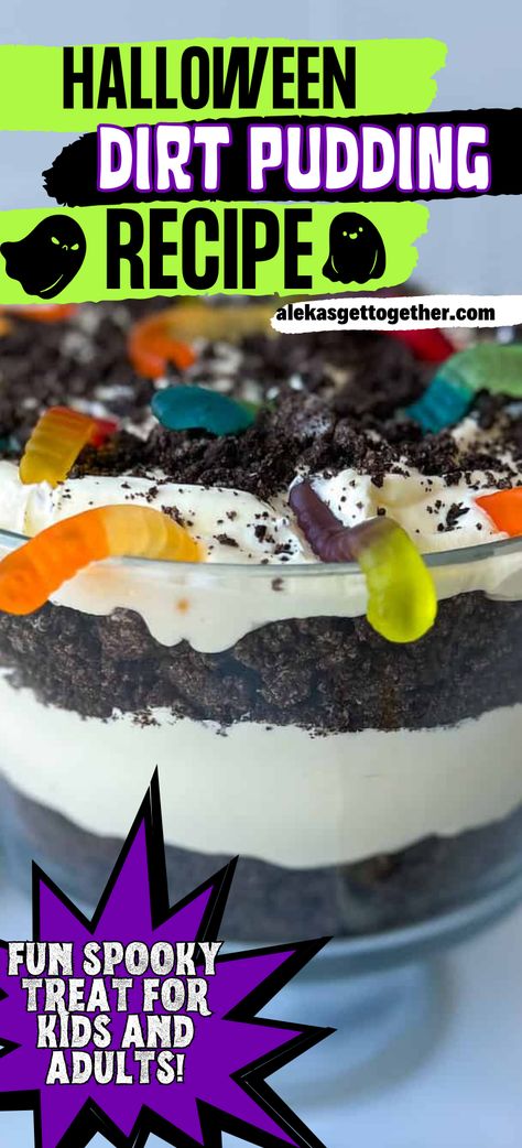 Halloween Dirt Pudding, Halloween Dirt Cups, Dirt Pudding Recipes, Oreo Dirt Pudding, Halloween Dirt, Dirt Pudding Cups, Oreo Dirt Cake, Dirt Cake Recipes, Cream Cheese Oreo