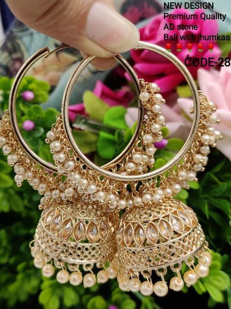 Gold Jhumka Earrings Bridal, Buttalu Earrings, Flower Earrings Diy, Latest Earrings Design, Pearl Drop Earrings Bridal, Bridal Jewelry Sets Brides, Wedding Jewelry Sets Bridal Jewellery, Bridal Jewellery Earrings, Daughter Outfits