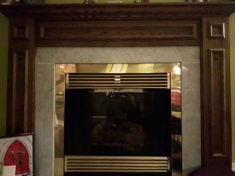 Can I paint over the brass part of my fireplace? | Hometalk Paint Brass Fireplace Surround, Painting Fireplace Insert Black, Brass Fireplace Makeover, Fireplace Vent, Brass Fireplace Screen, Rub And Buff, Fireplace Trim, Gas Insert, Metal Fireplace