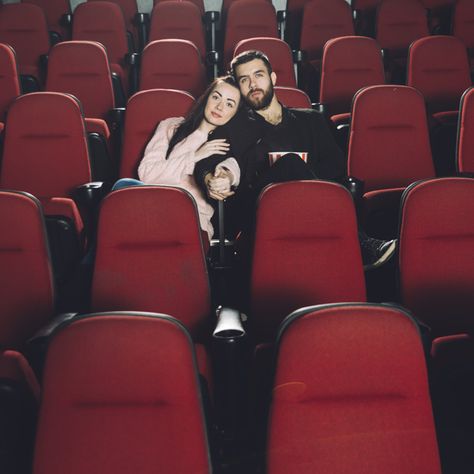 Loving couple watching movie in cinema Photo | Free Download Couple In Movie Theater, Couples Watching Movie, Couple At Cinema, Watching Movie In Theater, Couple In Cinema, Cinema Photo Ideas, Couple Watching Movie, Cinema Couple, Movie Theater Wedding