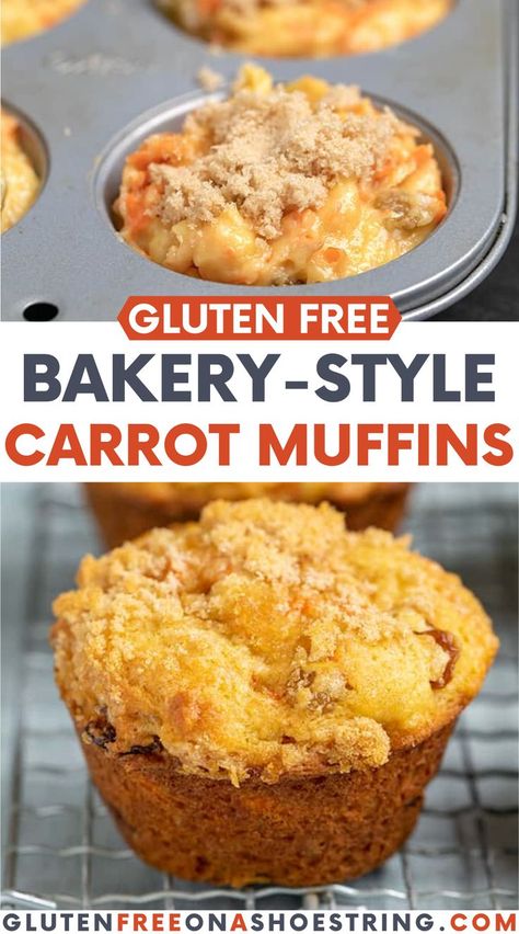 Gluten Free Carrot Muffins, Gluten Free Carrot Cake Muffins, Carrot Muffin Recipe, Raisin Muffins, Healthy Gluten Free Breakfast, Gluten Free Carrot Cake, Carrot Muffins, Gluten Free Bakery, Homemade Muffins