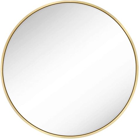 AmazonSmile: SONGMICS Round Wall Mirror, Decorative Circle Mirror, 24-Inch Diameter, Metal Frame, for Living Room, Bedroom, Bathroom, Entryway, Gold Color ULWM102A01: Kitchen & Dining Gold Circle Mirror, Old Medicine Cabinets, Frame For Living Room, Round Gold Mirror, Circle Mirror, Circular Mirror, Gold Bathroom, Led Mirror Bathroom, Living Room Mirrors