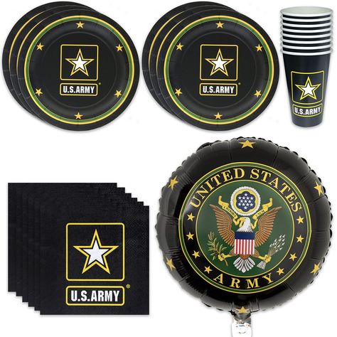 Military Party Ideas, Army Promotion Party Ideas, Military Promotion Party, Army Decorations Party, Military Retirement Party, Army Retirement Party Ideas, Aviation Party Theme, Army Graduation Party, Military Send Off Party Ideas