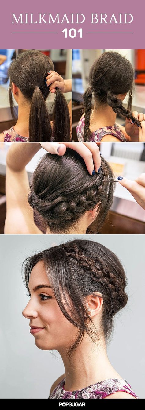 Milkmaid Braid Tutorial, New Braided Hairstyles, Milkmaid Braid, Peinados Fáciles Para Cabello Corto, Braid Tutorial, Penteado Cabelo Curto, Easy Braids, روتين العناية بالبشرة, Golden Globes