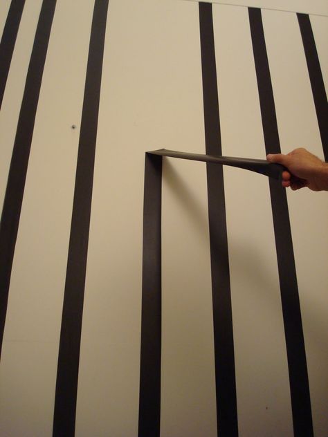 Removable Wallpaper For Renters, Crib Makeover, Black And Silver Bedroom, Striped Accent Walls, Painting Stripes On Walls, Striped Accent Wall, Striped Bedroom, Stripe Wall, Tape Wall