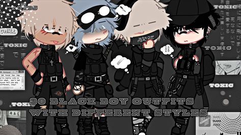 Hot Gacha Club Hairstyles, Emo Outfits Gacha Club, Gacha Club Black Hair Ideas, Gacha Club Outfit Ideas Male Black, Gacha Club Hot Outfit Ideas, Gacha Club Outfit Ideas Black, Gacha Black Outfits, Gacha Club Outfits Black, Ideas De Ocs Gacha Club Boy