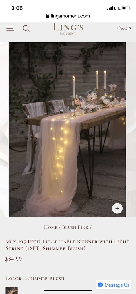 Twinkle Lights Table Decor, Wedding Table Twinkle Lights, Fairy Light Table Runner, Twinkle Lights Centerpiece, Twinkle Light Centerpiece Wedding Ideas, Tulle Centerpiece, Photobooth Idea, Candle Tablescapes, Tulle Lights