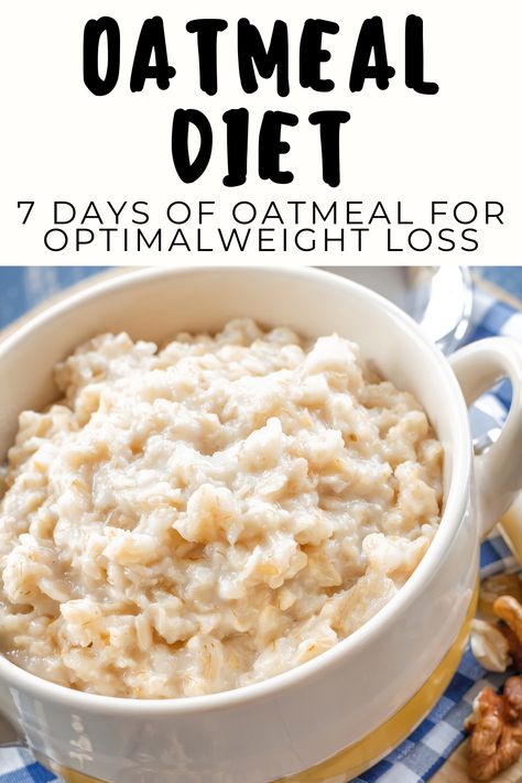 Begin your 7-day weight loss journey with our Oatmeal Transformation plan. This guide offers a range of delicious, metabolism-boosting oatmeal recipes designed to aid in weight loss and improve digestion. Egg And Oatmeal Diet, Healthy Weight Loose Food Breakfast, Oatmeal Diet Recipes, Oatmeal Diet 7 Day, Oatmeal Diet Plan 21 Days, Eating Oatmeal Everyday, Oatmeal Calories, Delicious Oatmeal Recipes, Benefits Of Oatmeal