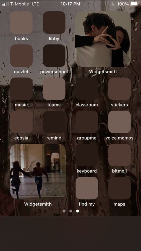 Brown Aesthetic Wallpaper Home Screen, Homescreen Ideas Aesthetic Brown, Brown Aesthetic Phone Layout, Home Screen Asthetics, Phone Themes Dark Academia, Book Homescreen Aesthetic, Dark Brown Homescreen, Brown Aesthetic Ios 16, Dark Academia Aesthetic Homescreen