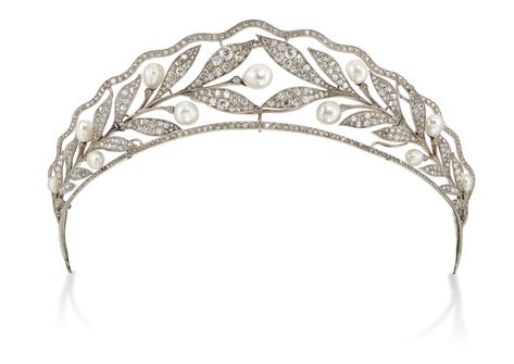 KOCH: A FINE EARLY 20TH CENTURY NATURAL PEARL AND DIAMOND TIARA Royal Accessories, Romantic Nature, Pearl Tiara, Royal Tiaras, Crowns And Tiaras, Diamond Tiara, Crown Tiara, Tiara Crown, Royal Jewels