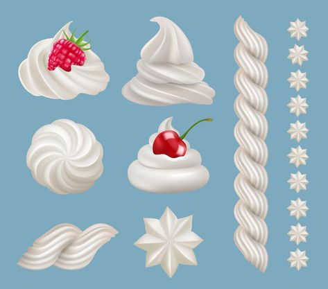 Spiral Illustration, Logo Pastry, Fruit Topped Cake, Cream Drawing, Cherry Drawing, Cream Png, Cream Illustration, Cake Painting, Ice Cream Swirl