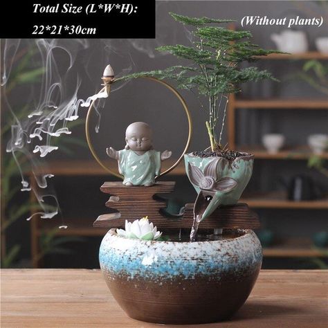 110v/220v Chinese Ceramic Zen Home Decorative Indoor Water Fountains Office Living Room Small Fish Tank Fountain Feng Shui Decor - Figurines & Miniatures - AliExpress Ceramic Living Room, Feng Shui Fountain, Zen Living Room, Water Wall Fountain, Small Fish Tanks, Zen Jewelry, Zen Home Decor, Indoor Water Fountains, Water Wall