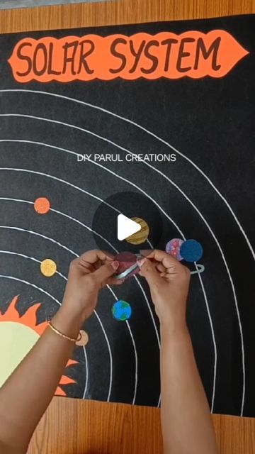 Parul Creations on Instagram: "DIY Solar System Chart   #solarsystem #diy #solarsystemplanets" Science Solar System Projects, How To Make A Solar System, Solar System Projects For 3rd Grade, Solar System Decorations Classroom, Model Of The Solar System, Social Project, Solar Planet Project For Kids, Solar System Chart Ideas, Solar System Ideas