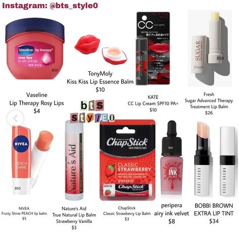 Bts Lipbalm, Bts Makeup, Korean Lips, Vaseline Lip Therapy, Vaseline Lip, Rosy Lips, Best Lip Balm, Perfect Skin Care Routine, Lip Products