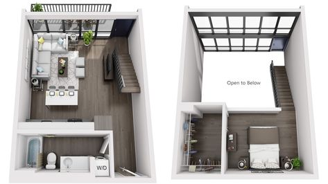 Standard 3D Floor Plans Small Loft Floor Plans, Loft Floor Plans Apartment, Studio Loft Floor Plans, Loft House Design Floor Plans, Loft Apartment Layout Floor Plans, Loft Plans Layout, Small Apartment Layout Floor Plans, Studio Loft Apartment Floor Plan, Loft Layout Floor Plans