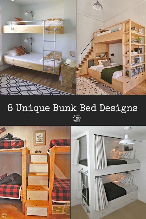 As a kid, I always thought it was so cool to be able to sleep in a bunk bed, especially the top bunk. Now as an adult, I really appreciate the function and space saving design that built in bunk beds offer. If you have a small space or a need to sleep a lotContinue reading → Built In Bunk Bed Ideas, Built In Bunk Beds, Rustic Bunk Beds, Unique Bunk Beds, Bunk Bed Ideas, Amber Interiors Design, Bookshelf Bed, Rustic Decorating, Diy Bunk Bed