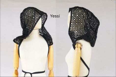 Two Of A Kind, Larp Costume, Black Hood, Hooded Scarf, Eco Friendly Design, Friendly Design, Detachable Hood, Dress Ideas, Diy Crochet