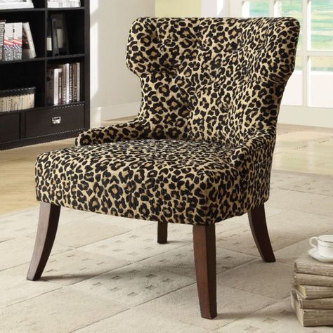 Benzara Wooden Leopard Accent Chair Animal Print Accent Chair, Printed Accent Chairs, Wooden Accent Chair, Wingback Accent Chair, Teal Accent Chair, Cheap Chairs, Fabric Accent Chair, Leopard Fabric, Printed Chair