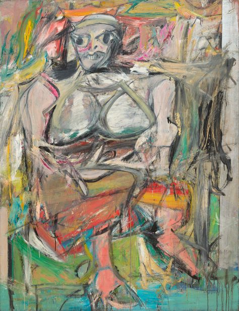 Willem de Kooning. Woman I. 1950–52 | MoMA De Kooning Paintings, Edouard Vuillard, Helen Frankenthaler, Franz Kline, Wayne Thiebaud, Robert Motherwell, Expressionist Artists, Pierre Bonnard, Joan Mitchell