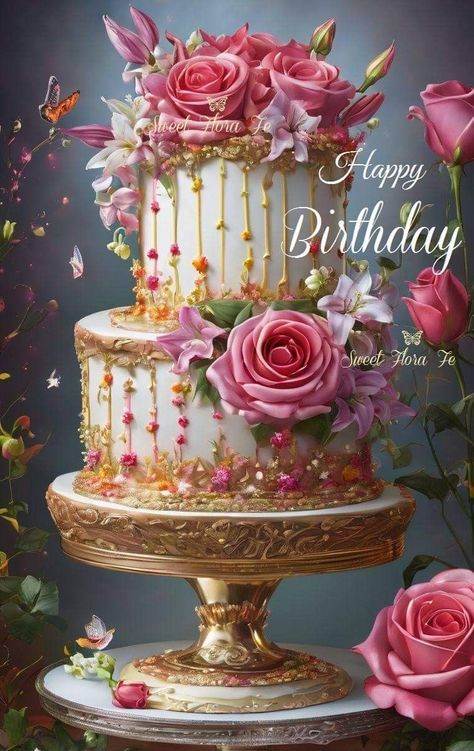 Happy Birthday Aesthetic, Happy Birthday Flower Cake, Happy Birthday Bouquet, Birthday Cake Greetings, Happy Birthday Wishes Pics, Happy Birthday Flowers Wishes, Happy Birthday Cake Photo, Happy Birthday Wishes Messages, Birthday Wishes Pics