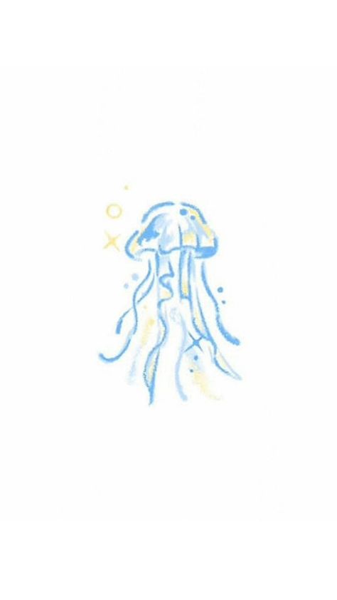 Blue Phone Wallpapers, Baby Blue Quotes, Jellyfish Wallpaper, Jellyfish Drawing, Wallpaper Drawing, Blue Quotes, Jellyfish Tattoo, Blue Jellyfish, Simple Phone Wallpapers