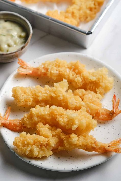 Tempura Shrimp Recipe, Shrimp Tempura Recipe, Tempura Batter Recipe, Tempura Recipe, Vegan Egg Substitute, Low Calorie Protein, Tempura Batter, Snack Smoothie, Shrimp Tempura