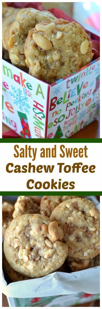 These Salty and Sweet Cashew Toffee Cookies are the perfect combination of salty and sweet in a scrumptious chewy cookie. Freezer Cookies Recipes, Cashew Cookies, Freezer Cookies, Holiday Baking List, Baking List, Toffee Cookies, Cooking Cookies, Christmas Cookie Exchange, Easy Treats